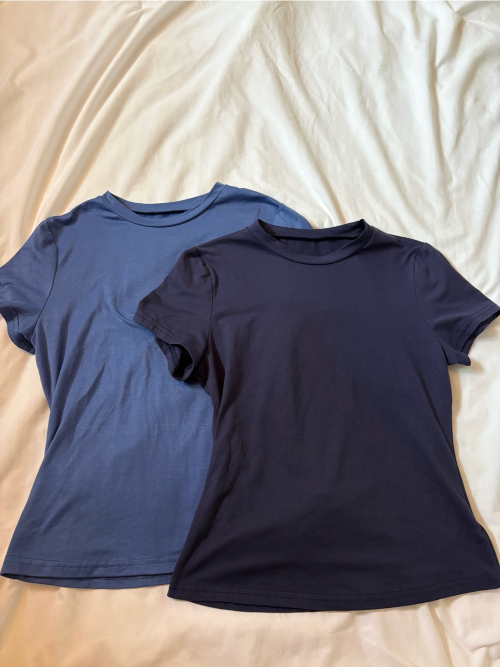 Basic Short-Sleeve Crew Neck T-Shirt - Navy & Slate Blue